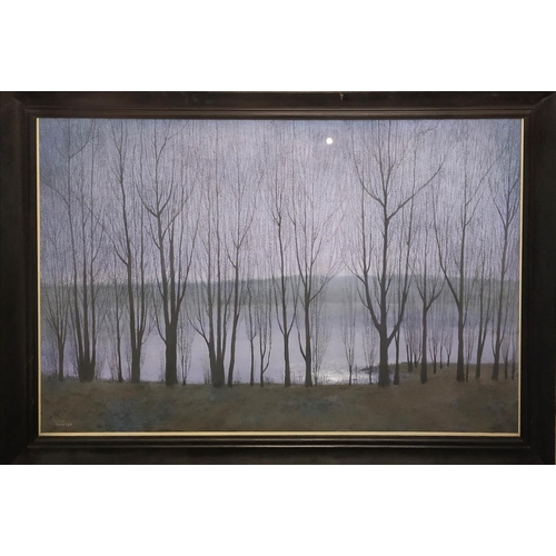 76 - RICHARD CARTWRIGHT (born 1951) 'The Edge of the Lake Moonlight', pastel, 122cm x 170cm, signed, fram... 
