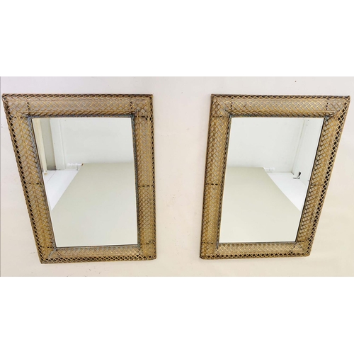 510 - WALL MIRRORS, a pair, 100cm high x 70cm wide, Regency style, pierced gilt metal frames. (2)