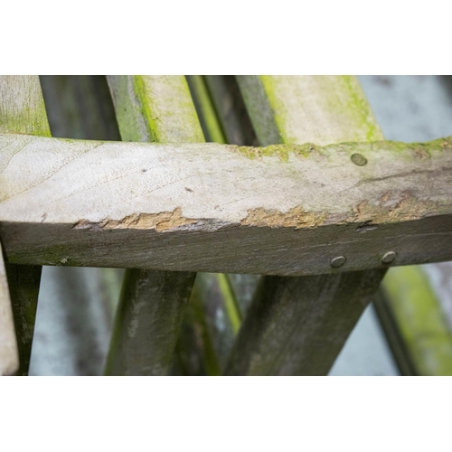 257 - LUTYENS STYLE GARDEN BENCH, 103cm H x 166cm W