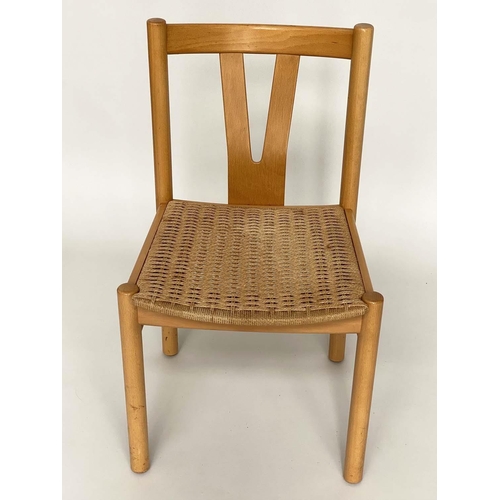 269 - DINING CHAIRS, a set of five, 1960s Danish style, woven seats, 50cm W. (5)