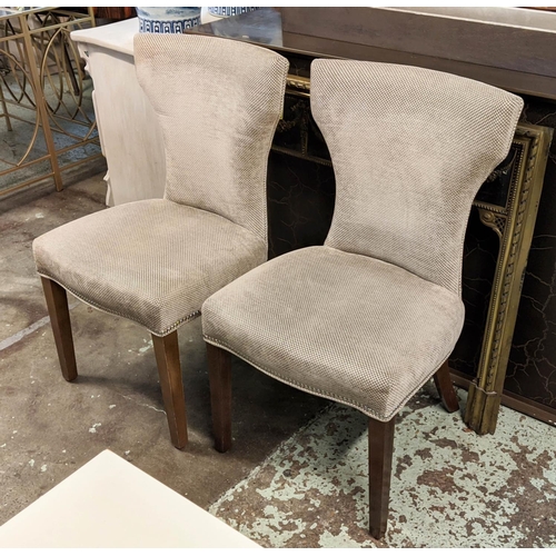 274 - DINING CHAIRS, a set of ten, 57cm x 93cm H, grey fabric upholstered. (10)