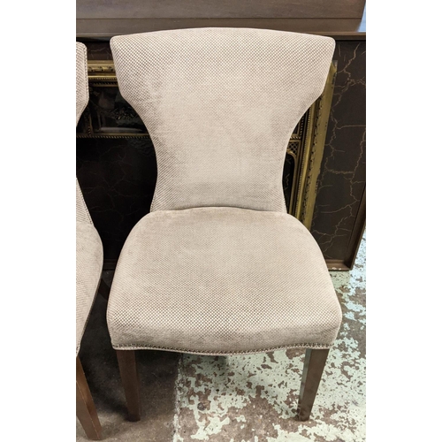 274 - DINING CHAIRS, a set of ten, 57cm x 93cm H, grey fabric upholstered. (10)