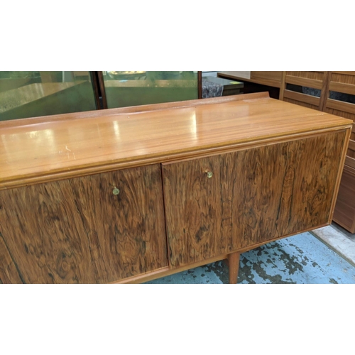 302 - SIDEBOARD, vintage 20th century, with cabinet to one side, and four drawers to other, 228.5cm x 50.5... 