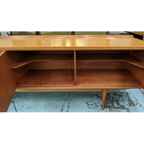 302 - SIDEBOARD, vintage 20th century, with cabinet to one side, and four drawers to other, 228.5cm x 50.5... 