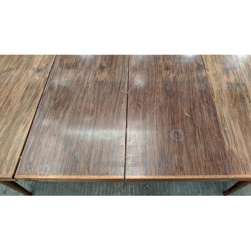 303 - DINING TABLE, vintage 20th century, extendable with two leaves, 242.5cm x 89cm x 72.5cm at largest.