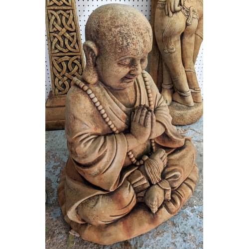 LAUGHING BUDDAH, composite stone, 57cm H approx.