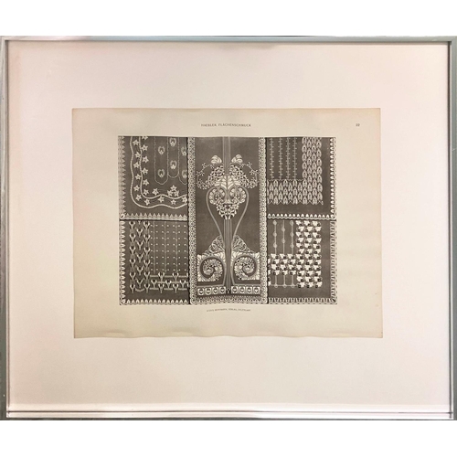 46 - ASKAR HAEBLER, 'Area decoration character of Dresden school', lithographs, 33cm x 47cm, framed.