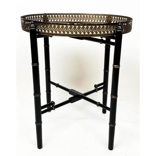 145 - GOLFAR & HUGHES TRAY TABLE, handpainted scene depicting The Nubian Giraffe by Jacques-Laurent Agasse... 