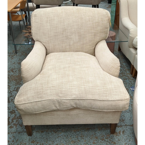 388 - HOWARD ARMCHAIR, 85cm W, from Howard Chairs Ltd, bears label beneath.