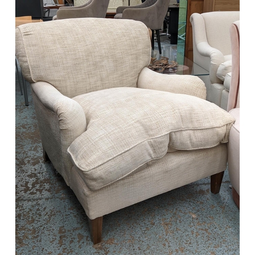 388 - HOWARD ARMCHAIR, 85cm W, from Howard Chairs Ltd, bears label beneath.