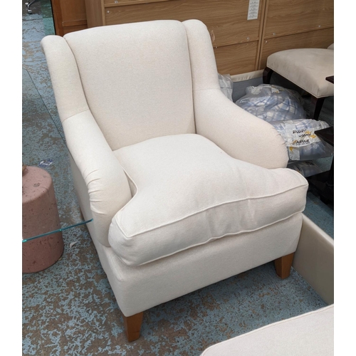 390 - KINGCOME ARMCHAIR, 75cm W, with a matching footstool, 70cm W x 40cm D. (2)