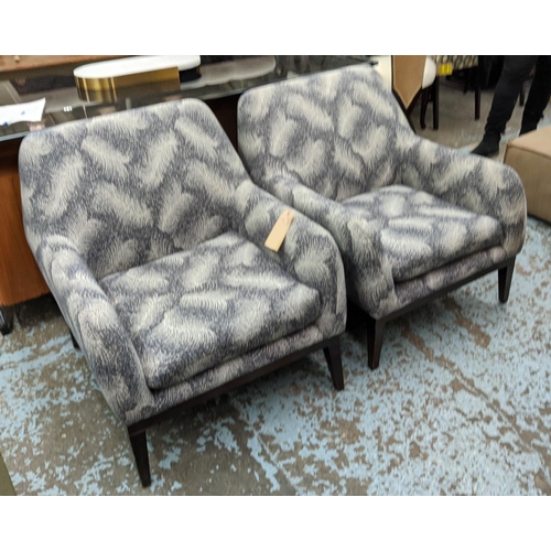 403 - HOLLAND & SHERRY ARMCHAIRS, a pair, 78cm x 88cm x 73cm, upholstered in 100% wool fabric by Holland &... 