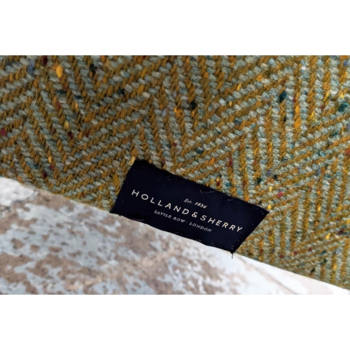 405 - HOLLAND & SHERRY ARMCHAIR, 76cm x 80cm x 100cm, upholstered in 100% wool fabric by Sequana for Holla... 