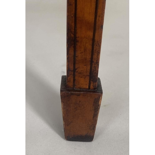 157 - SATINWOOD CARD TABLE, George III with painted D foldover baize lined top having central medallion an... 