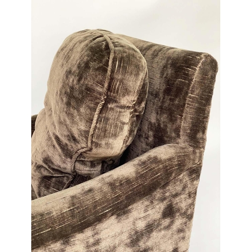 164 - ARMCHAIR, in the manner of Howard and Sons, English early 20th century, circa 1900 deep velvet uphol... 