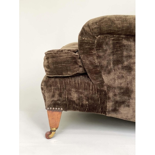 164 - ARMCHAIR, in the manner of Howard and Sons, English early 20th century, circa 1900 deep velvet uphol... 
