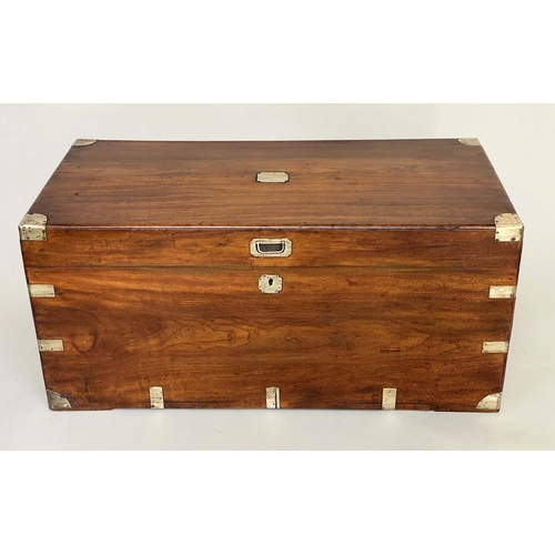 173 - TRUNK, 19th century Chinese Export camphorwood and brass bound with carrying handles, 105cm W x 52cm... 