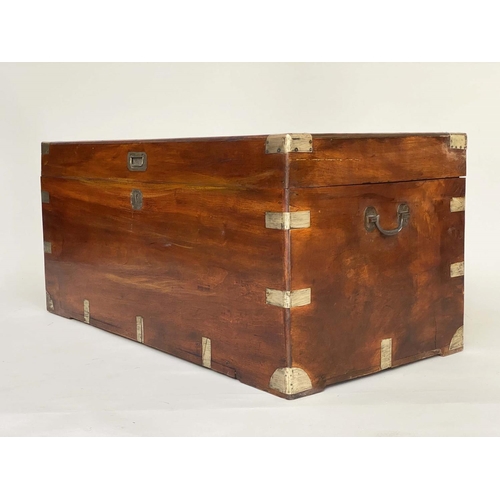 173 - TRUNK, 19th century Chinese Export camphorwood and brass bound with carrying handles, 105cm W x 52cm... 