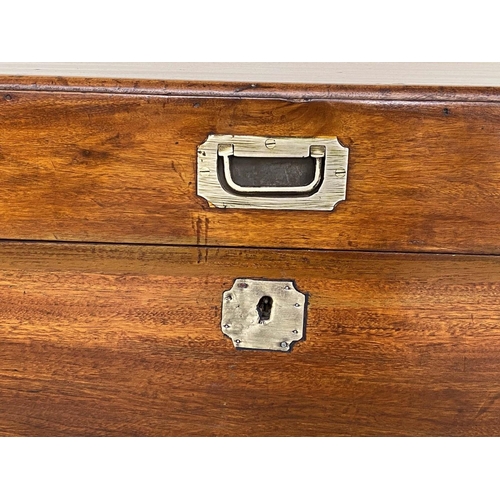 173 - TRUNK, 19th century Chinese Export camphorwood and brass bound with carrying handles, 105cm W x 52cm... 