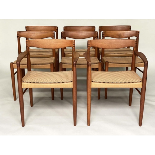 359 - BRAMIN DINING CHAIRS, by HW Klein, a set of eight, 53cm x 45cm x 75cm, Danish teak with woven seats,... 