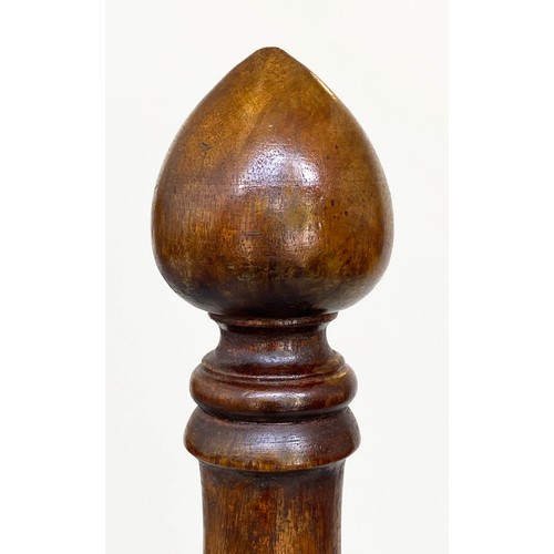 170 - LIBRARY STEPS, a set George III style mahogany with four tooled leather trimmed spiral steps, 1534cm... 