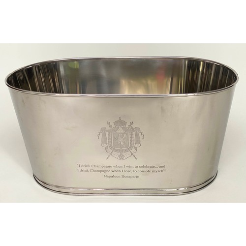 367 - CHAMPAGNE BATHS, a pair, polished metal, 64cm x 37cm x 30cm H. (2)