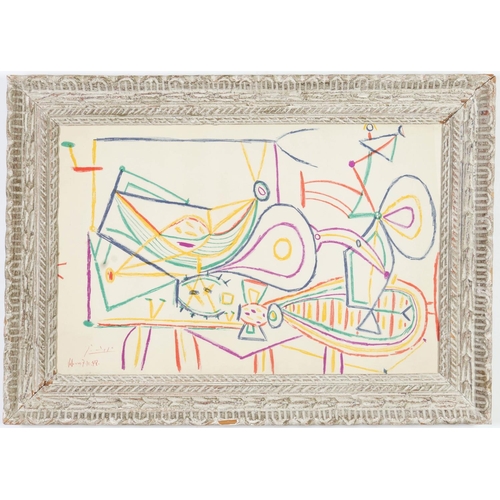 92 - PABLO PICASSO, Composition, signed in the plate, lithograph, circa 1940s, published by School Prints... 