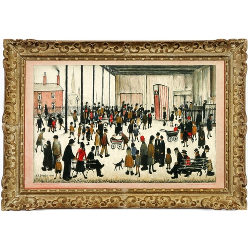 93 - LS LOWRY, Punch and Judy lithograph 1940s, signed in the plate, suite, The School Prints, published ... 