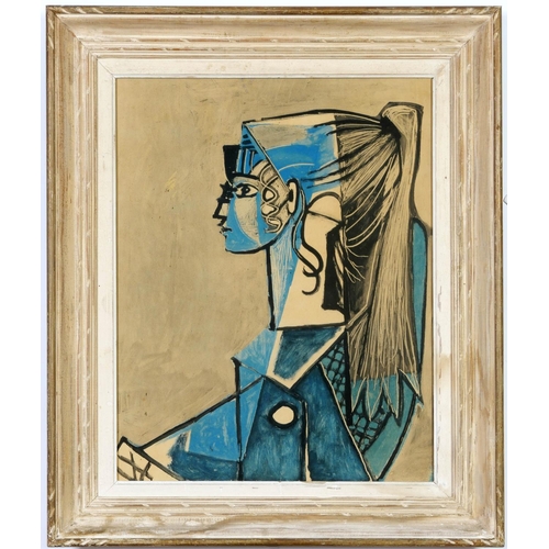 99 - PABLO PICASSO, Portrait of Sylvette, off set lithograph, vintage French frame, 56cm x 44cm.