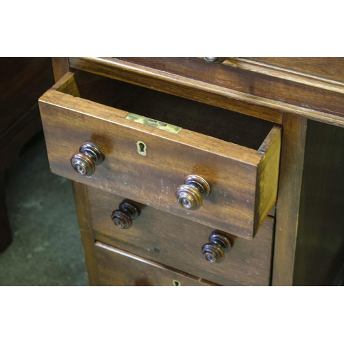 151 - CYLINDER DESK, 109cm H x 122cm W x 63cm D, Victorian mahogany with fitted and leather lined interior... 