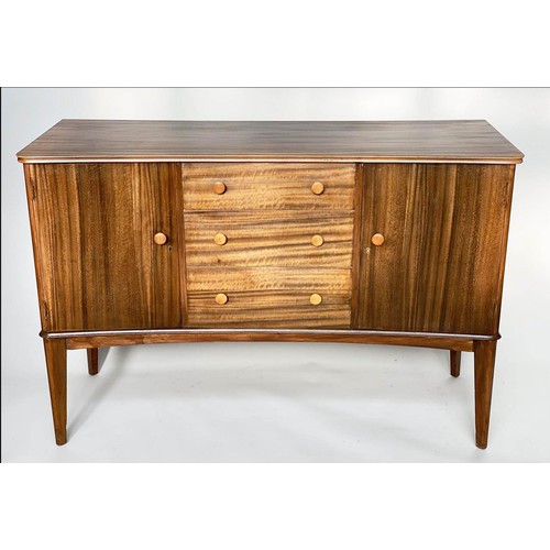 315 - GIBSON & SLATER VESPER SIDEBOARD, Indian Laurel and Afromosia teak with three drawers and pair of do... 