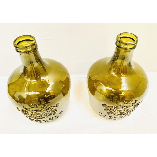 413 - DEMIJOHN VASES, a pair, 45cm H x 30cm diam., embossed 'Cabernet' stamp. (2)