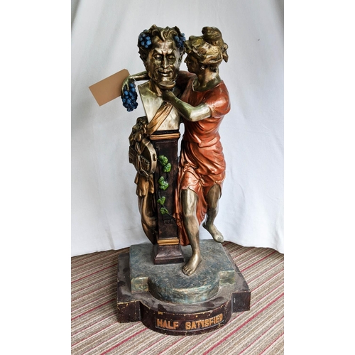 434 - AFTER CHARLES PILLET, 'Half Satisfied', painted spelter, 93cm H.