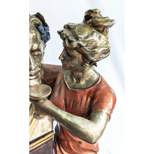 434 - AFTER CHARLES PILLET, 'Half Satisfied', painted spelter, 93cm H.