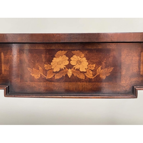 100 - THEODORE ALEXANDER SIDEBOARD, George III design figured mahogany and marquetry of bowed outline with... 