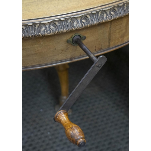 136 - DINING TABLE, 78cm H x 112cm W x 166cm L, 285cm extended, circa 1920, walnut with two extra leaves.