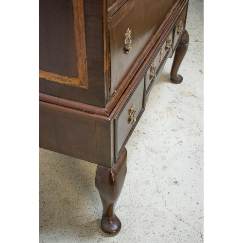 141 - CHEST ON STAND, 128cm H x 100cm x 50cm, Queen Anne walnut and oak of eight drawers on later legs.