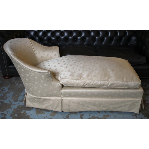 148 - DAYBED, 76cm H x 74cm W x 155cm l, Napoloen III design in cream fabric.