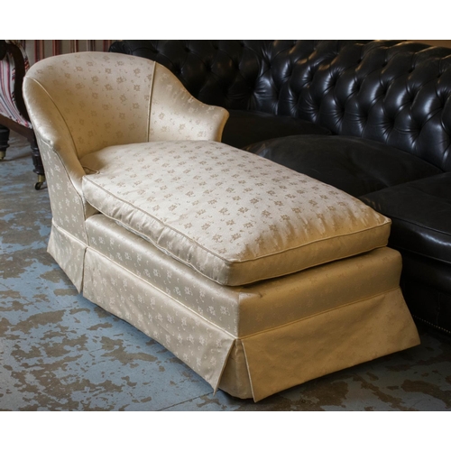 148 - DAYBED, 76cm H x 74cm W x 155cm l, Napoloen III design in cream fabric.