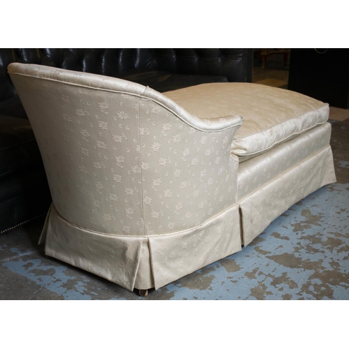 148 - DAYBED, 76cm H x 74cm W x 155cm l, Napoloen III design in cream fabric.