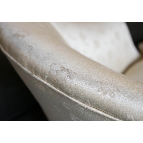 148 - DAYBED, 76cm H x 74cm W x 155cm l, Napoloen III design in cream fabric.