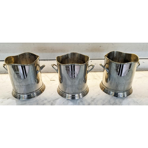 408 - CHAMPAGNE BUCKETS, a set of three, 20cm x 18cm, each with the Louis Roederer stamp. (3)