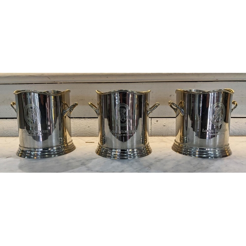 408 - CHAMPAGNE BUCKETS, a set of three, 20cm x 18cm, each with the Louis Roederer stamp. (3)