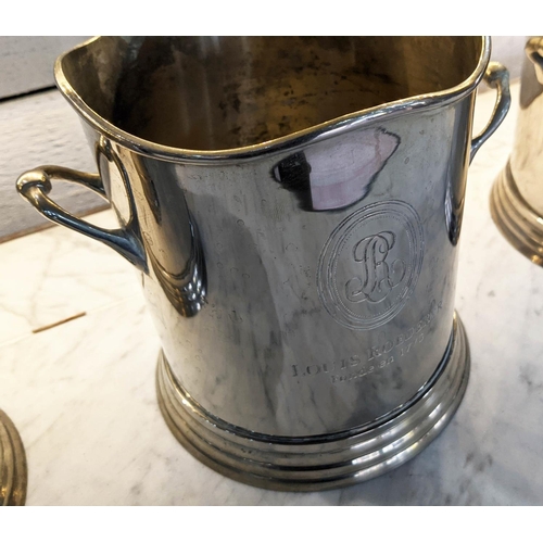 408 - CHAMPAGNE BUCKETS, a set of three, 20cm x 18cm, each with the Louis Roederer stamp. (3)