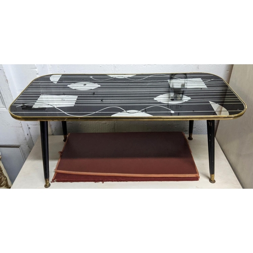 438 - LOW TABLE, 91cm x 41cm x 41cm, vintage 20th century, mirrored top.