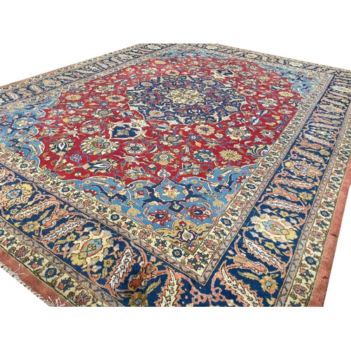 75 - ANTIQUE PERSIAN TABRIZ CARPET, 413cm x 310cm.