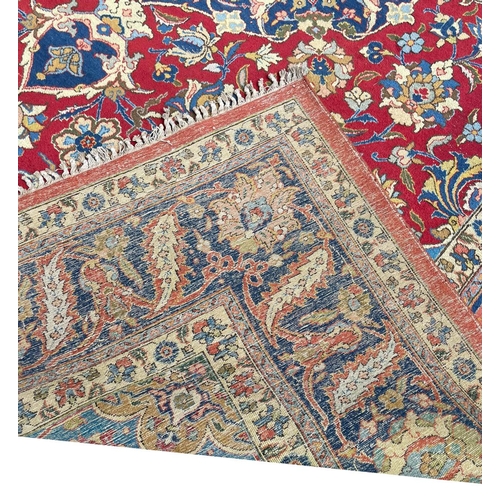 75 - ANTIQUE PERSIAN TABRIZ CARPET, 413cm x 310cm.