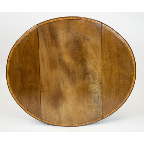 143 - PEMBROKE TABLE, 74cm H x 45cm x 76cm, 88cm open, George III mahogany, satinwood banded and boxwood s... 