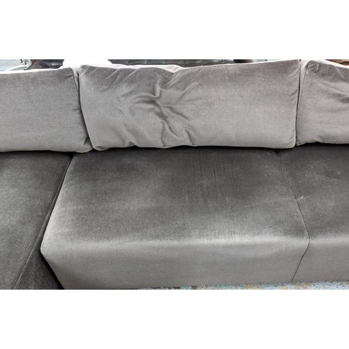 422 - BRAY DESIGN FOR LOUISE BRADLEY CORNER SOFA, mohair upholstery, 310cm x 165cm x 95cm.