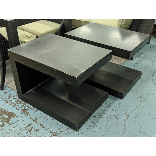 458 - MCGUIRE SIDE TABLES, a pair, 74cm x 53cm x 54cm.